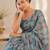 heavy chinon silk blend mirror work saree