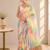 heavy chinon silk blend mirror work saree