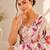 heavy chinon silk blend mirror work saree