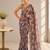 heavy chinon silk blend mirror work saree