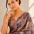 heavy chinon silk blend mirror work saree