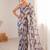 heavy chinon silk blend mirror work saree