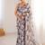 heavy chinon silk blend mirror work saree