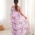 heavy chinon silk blend mirror work saree