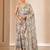 heavy chinon silk blend mirror work saree