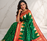 emerald green color zari and weaving design all over with rich pallu kanchi silk blend saree