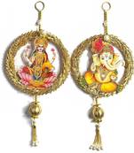 handmade laxmi ganesh wall hanging decorative  traditional for home decoration (pack of 2)