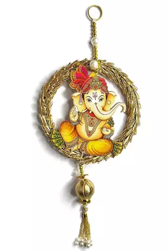 handmade laxmi ganesh wall hanging decorative  traditional for home decoration (pack of 2)