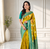 mustard yellow color zari and weaving design all over with rich pallu kanchi silk blend saree