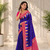 purple color zari and weaving design all over with rich pallu kanchi silk blend saree