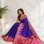 purple color zari and weaving design all over with rich pallu kanchi silk blend saree