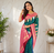 sea green color zari and weaving design all over with rich pallu kanchi silk blend saree
