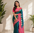 sea green color zari and weaving design all over with rich pallu kanchi silk blend saree