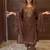 Chocolate Color Embroidery And Thread Work Silk Blend Salwar Suit 