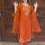 Orange Color Embroidery And Thread Work Silk Blend Salwar Suit 