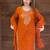 Orange Color Embroidery And Thread Work Silk Blend Salwar Suit 