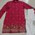 cherry red silk kurta pajama with embroidery