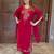 Rani Pink Color Embroidery And Thread Work Silk Blend Salwar Suit 