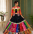 Black Color Beautiful Digital Print & Real Mirror Work With Fancy Lace Pati Cotton Lahenga Choli Set 
