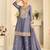 Lavender silk blend with hand work with real mirror kurta palazzo with dupatta