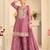 Mauve silk blend with hand work with real mirror kurta palazzo with dupatta