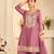 Mauve silk blend with hand work with real mirror kurta palazzo with dupatta