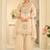 Cream silk blend with real mirror with sequence hand work kurta sharara with dupatta