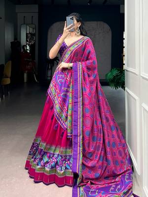 Printed with Iconic Sparkle Lehenga with Choli Dupatta 3