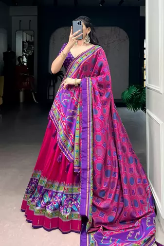 Printed with Iconic Sparkle Lehenga with Choli Dupatta