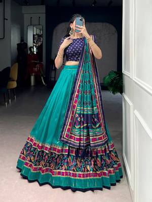 Printed with Iconic Sparkle Lehenga with Choli Dupatta 1