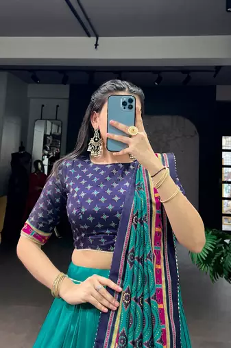 Printed with Iconic Sparkle Lehenga with Choli Dupatta