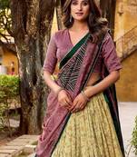 Multicolor Vichitra Silk Printed Lehenga with Choli Dupatta