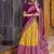 Mustard Tasar Silk Ikkat Print Lehenga with Choli Dupatta