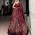 Maroon Tasar Silk Printed Iconic Sparkle with Lace Border Lehenga with Choli Dupatta