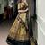 Gold Tasar Silk Printed Iconic Sparkle with Lace Border Lehenga with Choli Dupatta