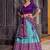 Skyblue Tasar Silk Ikkat Print Lehenga with Choli Dupatta