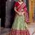 Seagreen Tasar Silk Ikkat Print Lehenga with Choli Dupatta