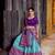 Skyblue Tasar Silk Ikkat Print Lehenga with Choli Dupatta