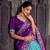 Skyblue Tasar Silk Ikkat Print Lehenga with Choli Dupatta