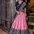 Pink Tasar Silk Ikkat Print Lehenga with Choli Dupatta