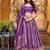 Purple Tasar Silk Iconic Sparkle with Lace Border Lehenga with Choli Dupatta