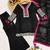 Black silk blend mirror embroidered work kurti bootcut bottom set with dupatta