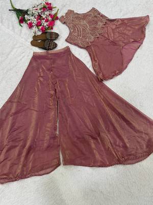 Pink Color Beads Hand Work And Moti Work Silk Blend Salwar Suit 4