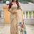 Cream cotton silk saree with colorful floral weaving pallu with blouse