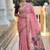 Pink cotton silk saree with colorful floral weaving pallu with blouse