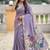 Lavender cotton silk saree with colorful floral weaving pallu with blouse