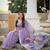 Lavender cotton silk saree with colorful floral weaving pallu with blouse