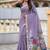 Lavender cotton silk saree with colorful floral weaving pallu with blouse