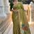 Mehendi cotton silk saree with colorful floral weaving pallu with blouse
