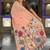 Peach cotton silk saree with colorful floral weaving pallu with blouse